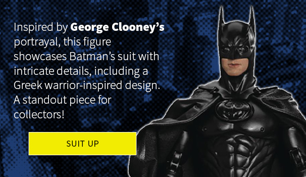 Inspired by George Clooney’s portrayal in Batman & Robin, this figure showcases Batman’s suit with intricate details, including a Greek warrior-inspired design. A standout piece for collectors!